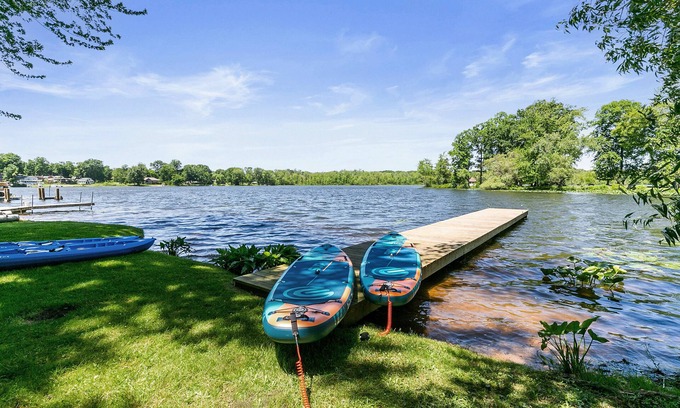 Paw Paw Lake House | Lake Front, Hot Tub, Game Room, Kayak/SUPs, Firepit, Private, Pet Friendly