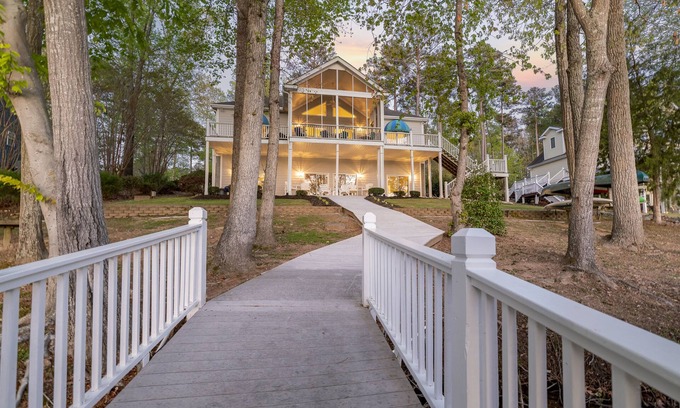 Littleton House | Lake Gaston waterfront home! Our pontoon boat is free for our guests!