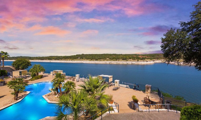 Highland Lake Estates Condo | Lake Travis Stunning Sunset Waterfront Views, Pool, w/Boat Ramp. Pet Friendly
