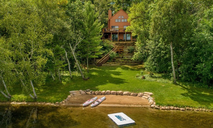 Pequot Lakes Cabin | Lakefront Cabin Retreat, Lg Beach, 200' Shoreline, Sleeps 10, Pontoon Available