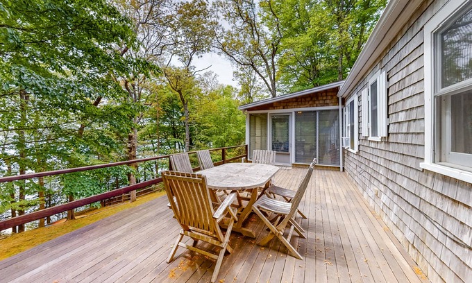 Mashpee House | Lakefront cottage with WiFi, partial AC, private pier, patio, & deck - 2 dogs ok