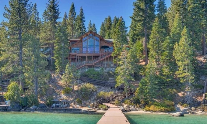 Tahoma House | Lakefront Custom Masterpiece with Private pier, Beach, Buoys, Spa! West Shore!