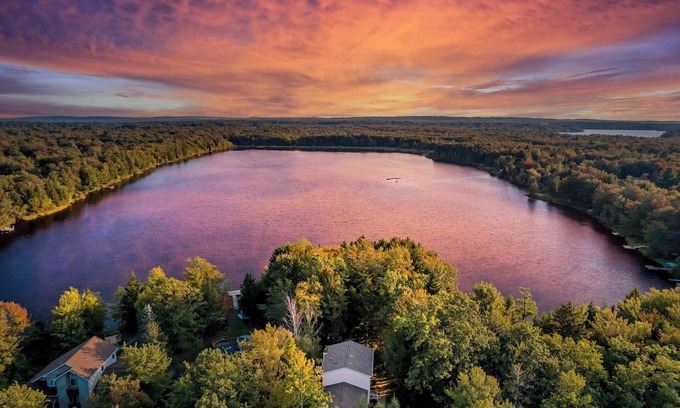 Pocono Summit House | Lakefront Escape with Hot Tub, Sauna & Game Room