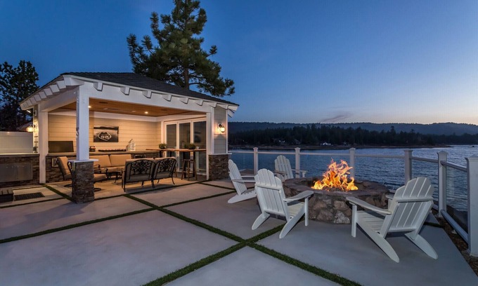 Big Bear Lake House | Lakefront Home on Metcalf Bay, Sunset Views, Private Beach and deep Water Dock