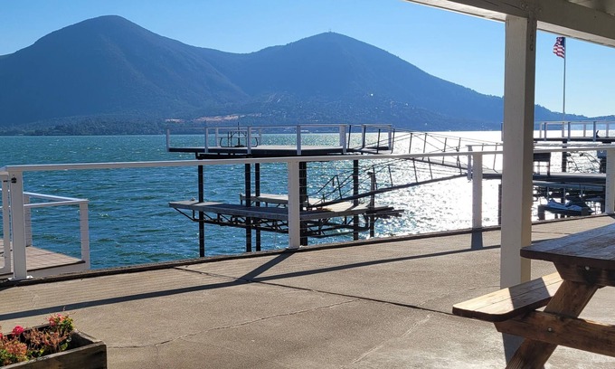 Clearlake House | Lakefront home with patio, private boat dock and fishing pier
