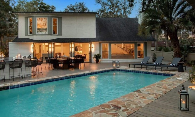Talahi Island House | Lakefront Oasis | Pool & Hot Tub