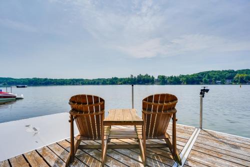 Lake George House | Lakefront Queensbury Home Kayaks and Boat Dock