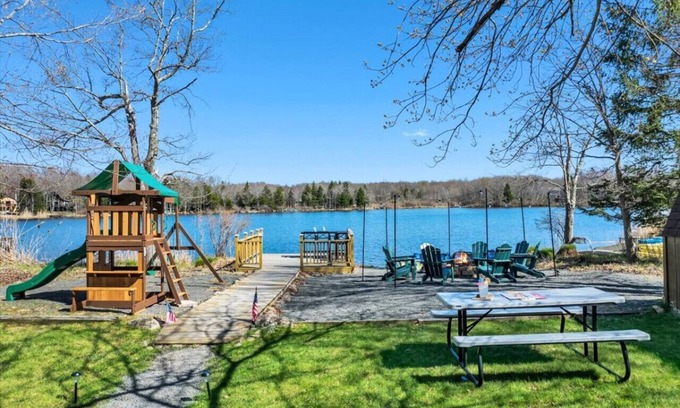 Tobyhanna Cottage | Lakefront Retreat | Hot Tub, Fire Pit & Scenic Views