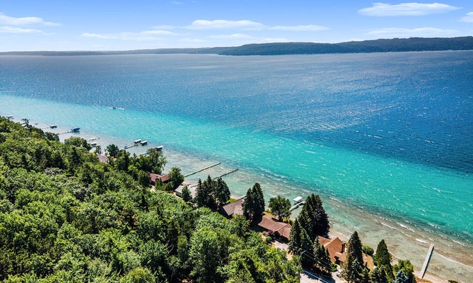 Lake Township House | Lakefront Stunner | Main House + Guest House | Private Beach