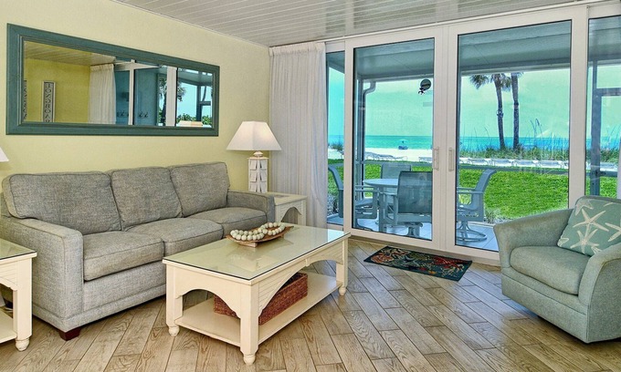 Longboat Key Apartment | LaPlaya 105B-Relax on the balcony and watch the dolphins swim by and the pelicans dive!
