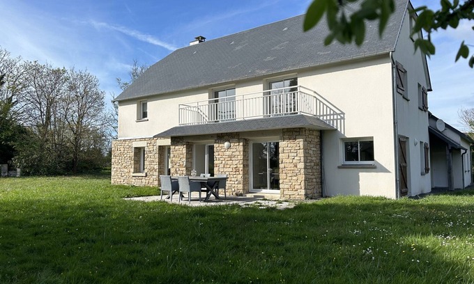 Carolles House | Large Coastal Home: Steps from Carolles Beach, 5 Bedrooms, Sleeps 10, Garden, Parking, Wi-Fi