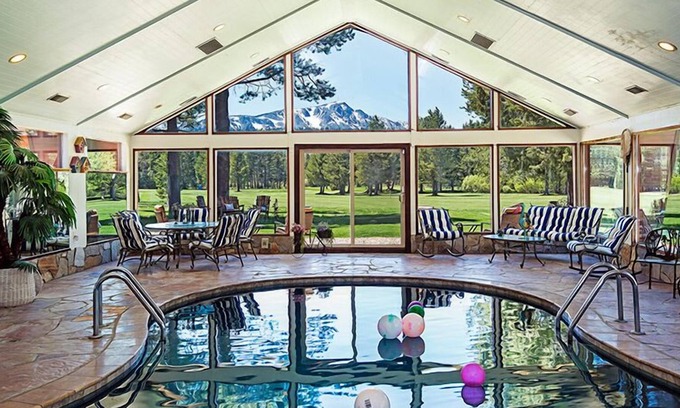 South Lake Tahoe House | Large Estate with Indoor Pool Golf next to Golf Course