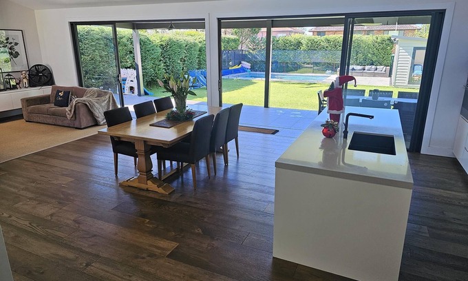 Willoughby House | Large, modern, resort-style house with pool, lawns, 4 bedrooms & 2.5 bathroomsn