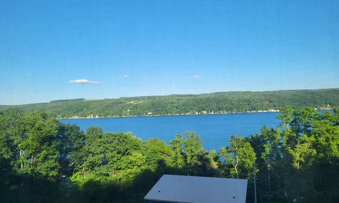 Hammondsport Bed & Breakfast | Large private bedroom and bathroom in custom lake house, hot tub, game room