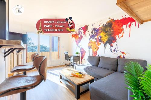Thorigny-sur-Marne Apartment | Le Chalet - GARE 3 min - PARIS 20 min - DISNEY 25 min - Lumineux & Chaleureux - Free WIFI