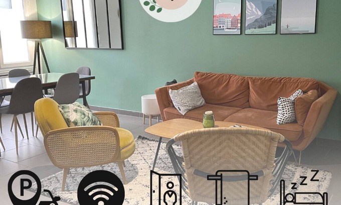 Troyes Apartment | Le Cocon Troyen - 6/8p - 2 Parkings Gratuits - Idéal Pour les Familles