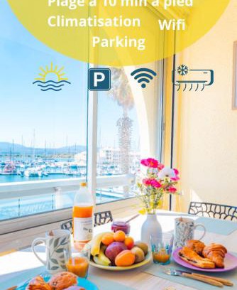 Port Leucate Apartment | Les Terrasses du Port - VUE Port - Wifi - Parking - Clim