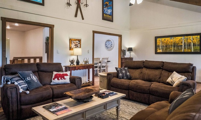 Angel Fire House | Location! Short walk to golf/tennis/park, firepit, multiple decks, high spd wifi