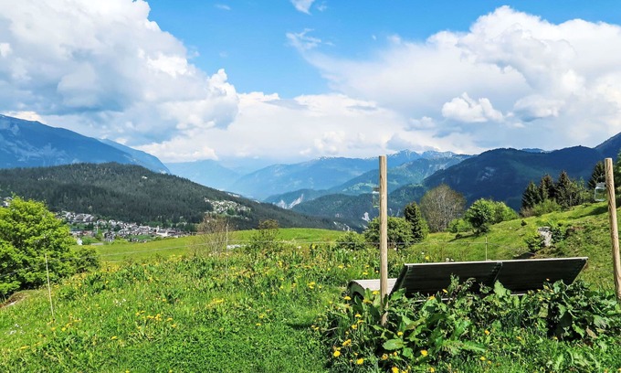 Falera Apartment | Lovely apartment for 4 guests with pool, WIFI, TV, balcony and panoramic view