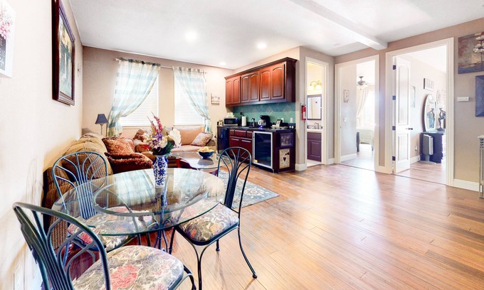 Forest Meadows Apartment | Lower-Level Dog-Friendly Suite w/ Free WiFi & a Private Deck w/ Forest Views