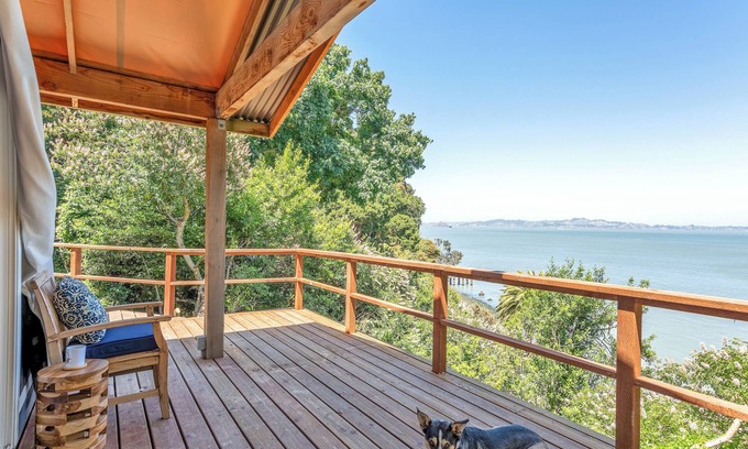 Belvedere Tiburon House | Luxe Beach View Bungalow at JAR Farms with use of private beach, pool, orchards
