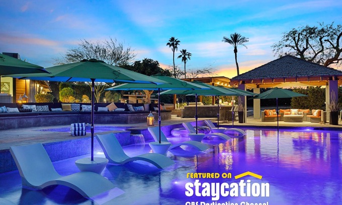 Palm Springs House | Luxe Estate 5 Min to Coachella Private Lake Pickleball Pool Spa 5BR