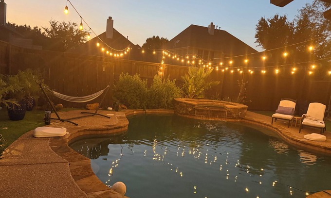 Frisco Villa | Luxurious Oasis in Frisco with Heated Pool, Jacuzzi, Media Room &Grill.