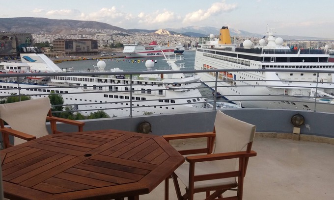 Piraeus Apartment | Luxury design Penthouse with unlimited Piraeus cruise port views