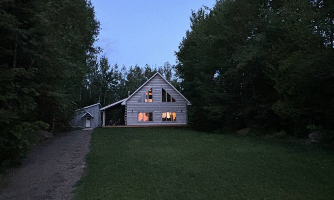 Algoma District Cabin | Luxury Lake Superior Log Home | Private Beach Outdoor Kitchen Sleeps 10