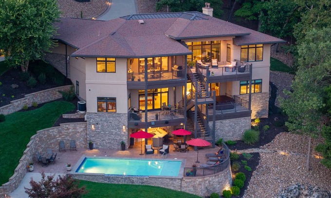 Osage Beach House | Luxury Lakefront Home with Heated Pool and Protected Cove