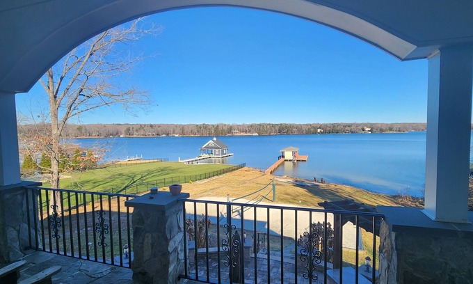 Mineral House | luxury living on Lake Anna! volleyball, outdoor kitchen, waterfront, firepit