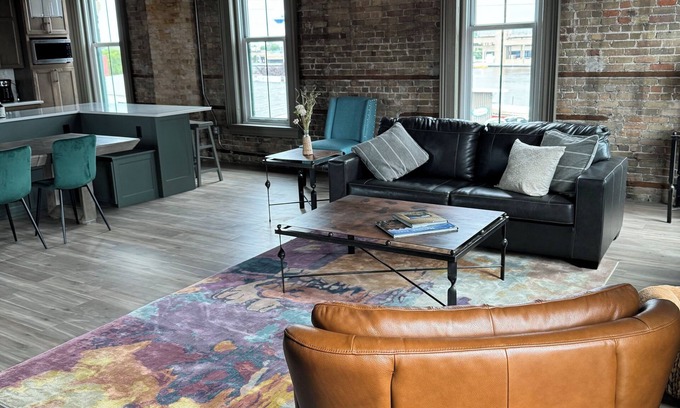 Oshkosh Condo | Luxury Loft Riverfront Condo, prime Oshkosh location with spacious rooftop patio