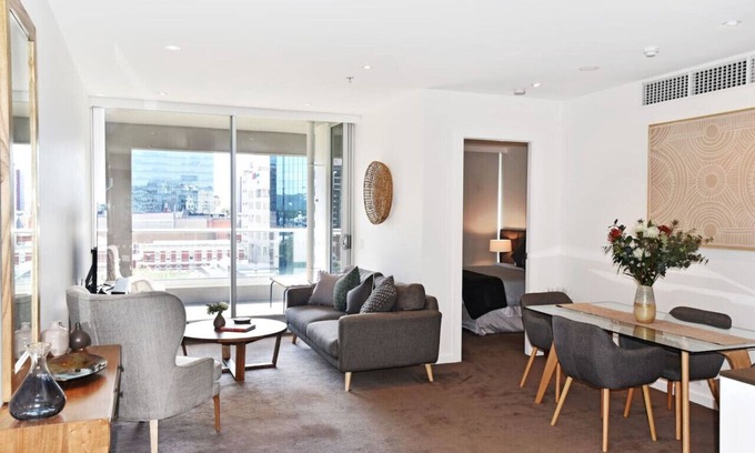Adelaide Central Business District Apartment | Luxury Overlooking Hindmarsh Sq with Pool & Gym