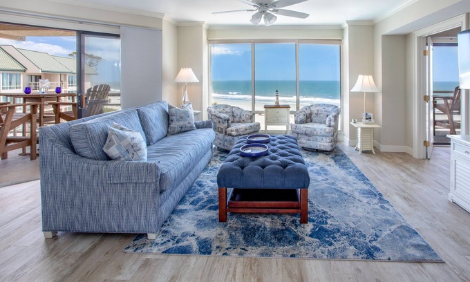 Palmetto Dunes Condo | Luxury Remodeled Direct-Oceanfront Penthouse-Panoramic Ocean and Beach Views!