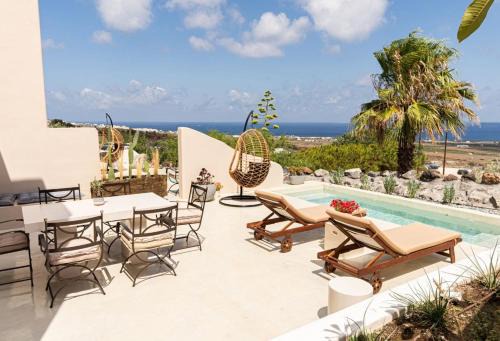 Finikia Villa | Luxury Santorini Villa 3 Bedroom Villa Private Jetted Pool With Sea & Sunset Views Finikia