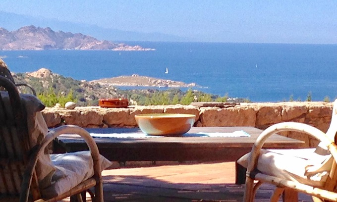 Liscia di Vacca Villa | Magical view from villa and pool over Costa Smeralda sea and islands