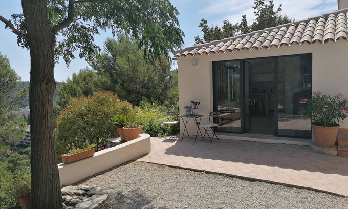 Carnoux-en-Provence Apartment | Magnificent studio completely redone with swimming pool and open view