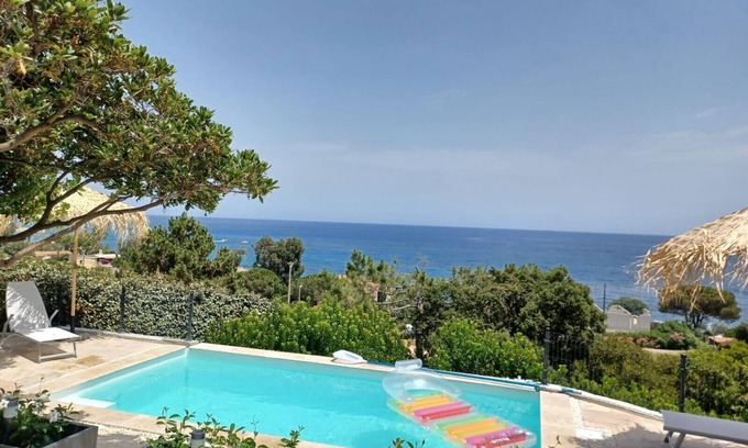 Solenzara Apartment | Magnificent rental * sea view 6 persons private swimming pool