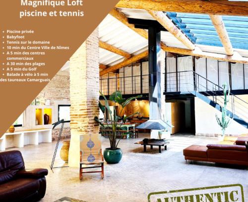 Costieres Villa | Magnifique Loft - Piscine - Tennis - Babyfoot