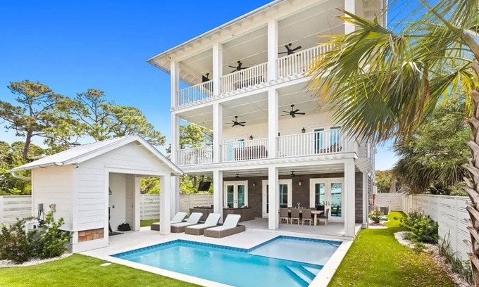 Grayton Beach House | Magnolia Manor - Grayton Beach, Heated Private Pool, Golf Cart!