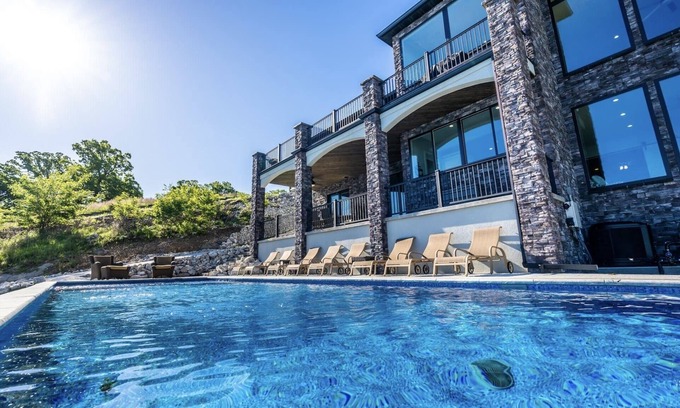 Osage Beach House | MAIN CHANNEL views, private pool, hot tub, man cave, and game room! Sleeps 30!