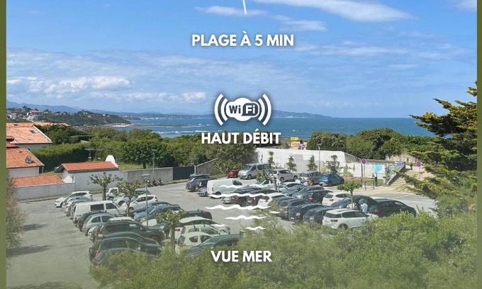 Bidart Villa | Maison basque - Vue Océan - 10 pers - Plage