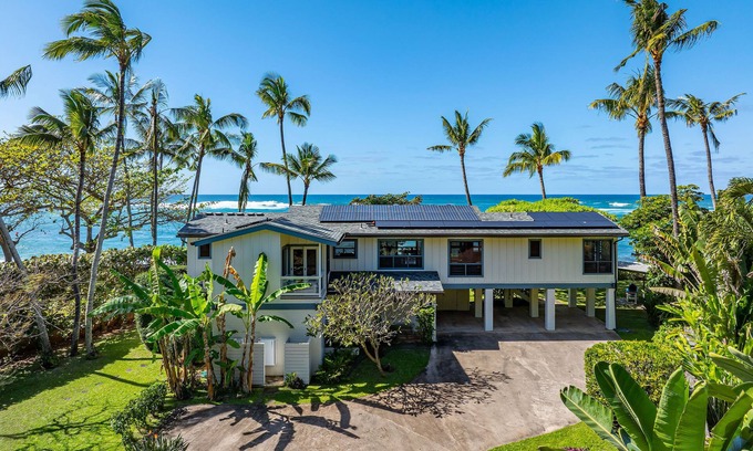 Waialee House | Maluhia Beach House by Gather: Oceanfront Home w/Lanai & Views
