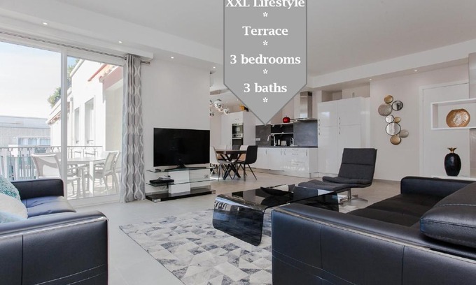Cannes City Centre Apartment | Marriott- Croisette: Superb 3 bedrooms/3 baths