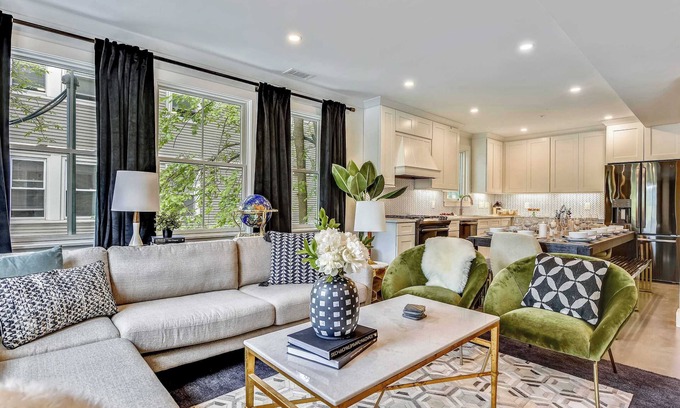 Jamaica Plain Apartment | Mid-Century Glam Retreat, Near T