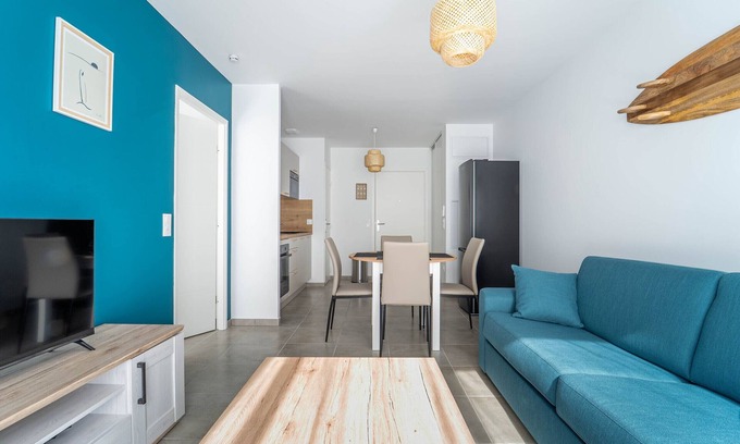 Mimizan-Plage Apartment | Mimizan Beach - T2 Apartment 400m from ocean, parking, 4 pers.