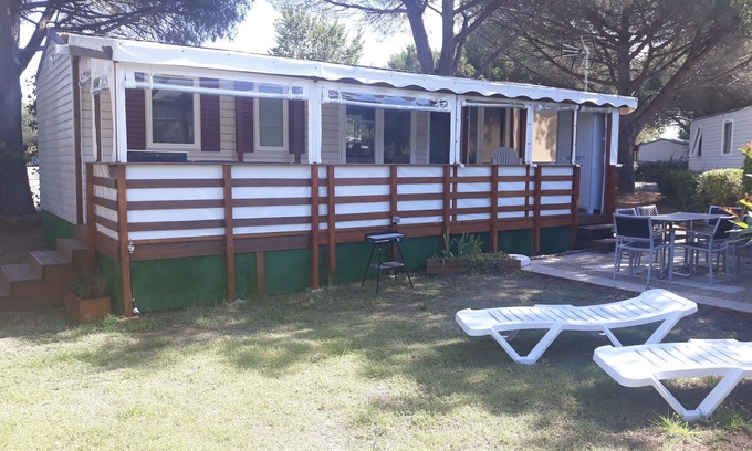 Lattes House | Mobile home 40m ² any comfort, terrace 28m², CLIM, LV, LL, TV on large ground