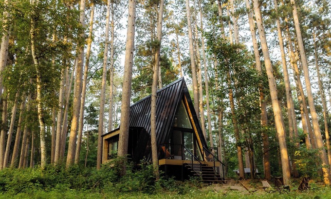 Hackensack Cabin | Modern A Frame Cabin on Private Nature Lake