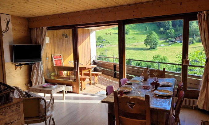 La Clusaz Apartment | MODERN AND COSY APPT SUPERB SUNNY TERRACE TRACK 190M