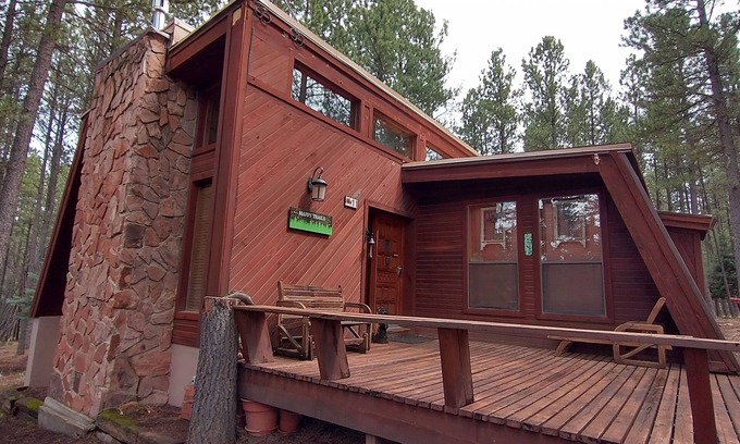 Angel Fire House | Modern Cabin in the Woods One Level Home Easy Access